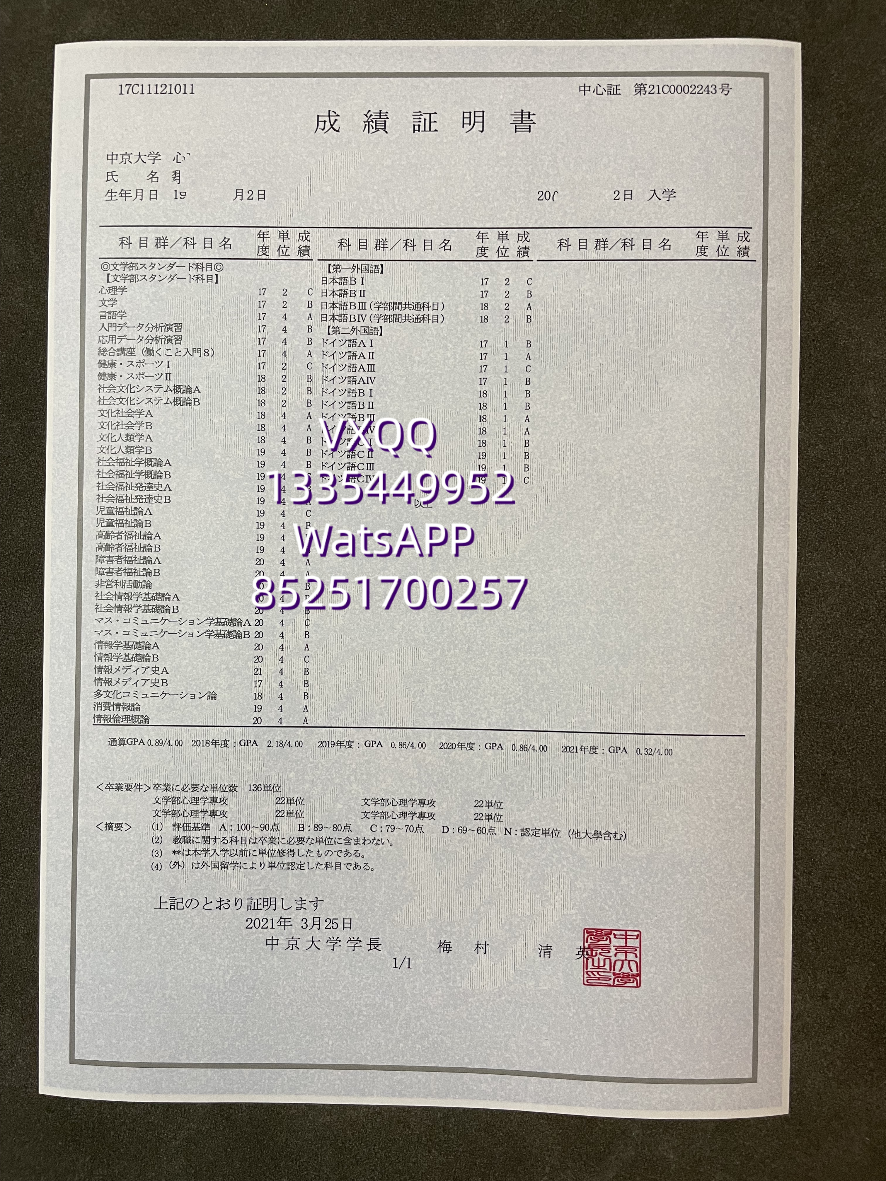 日本中京大学成绩单详解：留学生学历认证与职业发展权威指南